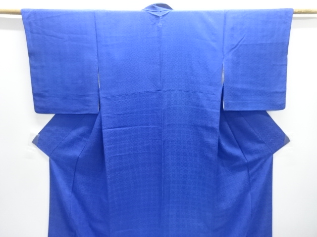  抽象模様織出し一ツ紋色無地着物